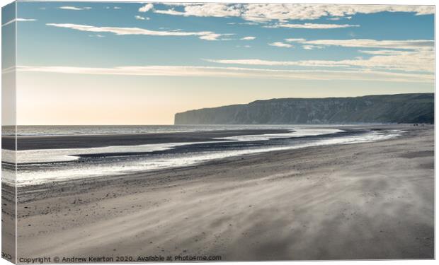 Filey Bay and Bempton Cliffs, North Yorkshire Canvas Print by Andrew Kearton