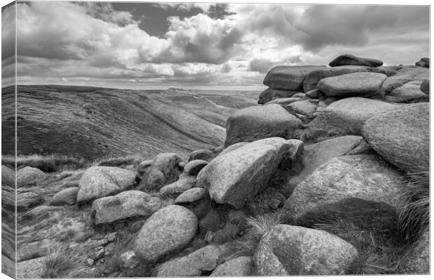 Crowden Tower, Kinder Scout, Peak District Canvas Print by Andrew Kearton