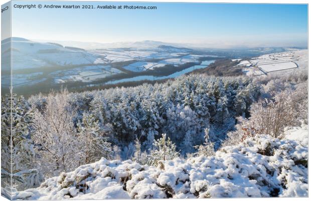 Longdendale Valley in winter Canvas Print by Andrew Kearton