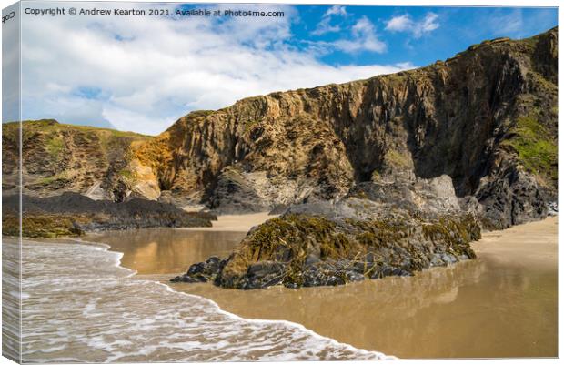 Traeth Llyfn near Abereiddy, Pembrokeshire, Wales Canvas Print by Andrew Kearton