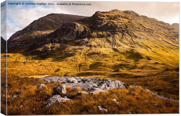 Autumn light in the Scottish Highlands Canvas Print by Andrew Kearton