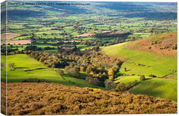 Vale of Clwyd in autumn Canvas Print by Andrew Kearton