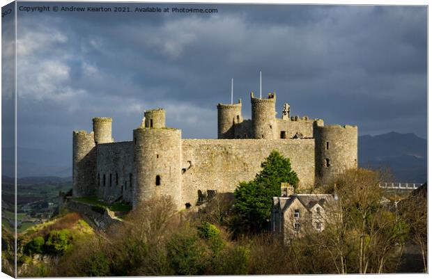Harlech Castle, North Wales Canvas Print by Andrew Kearton