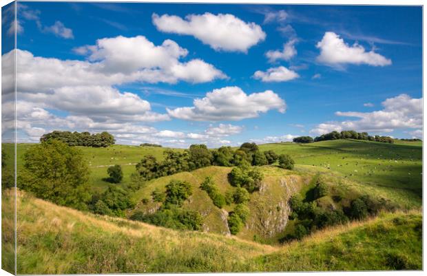 White Peak countryside in summer Canvas Print by Andrew Kearton