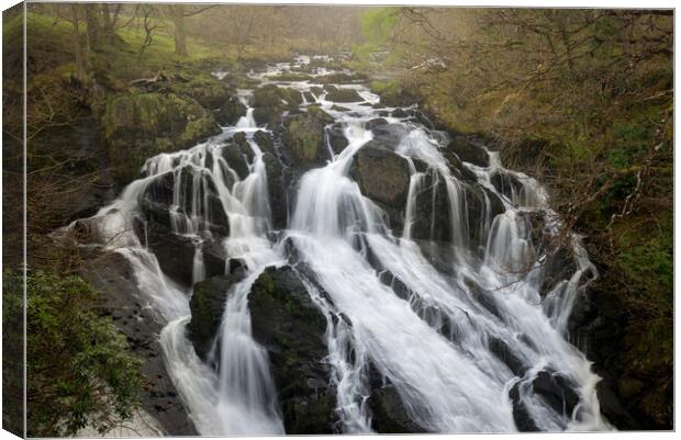 Swallow Falls, Betws-y-Coed, Snowdonia Canvas Print by Andrew Kearton