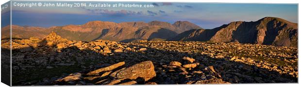  Scafells Sunset Canvas Print by John Malley