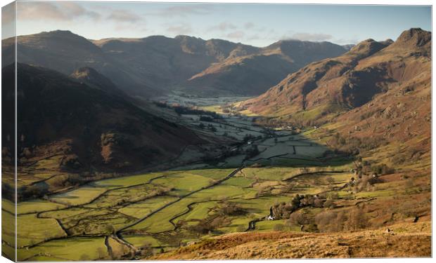 Great Langdale valley in the English Lake District Canvas Print by John Malley