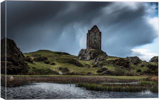 Smailholm Castle Canvas Print by John Malley