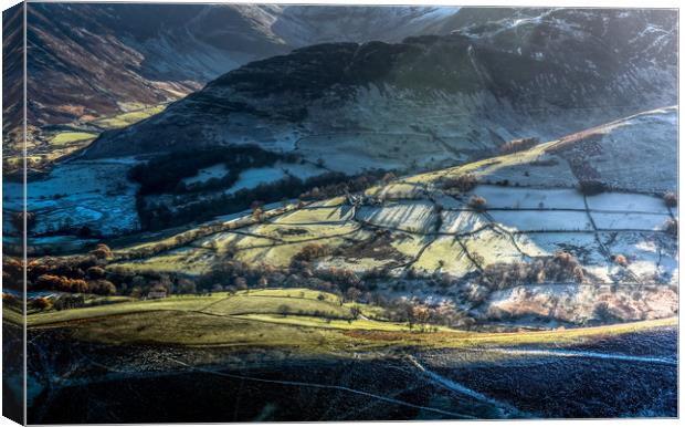 Cold and Frosty in the Newlands Valley Canvas Print by John Malley