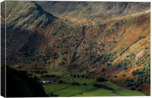Gillecombe above Seathwaite Canvas Print by John Malley