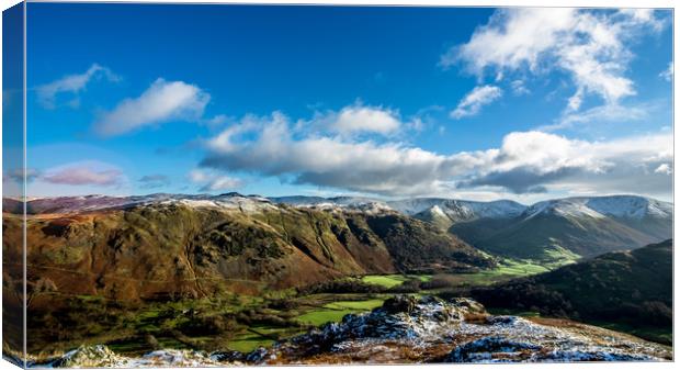 Patterdale from Aniston Crag Canvas Print by John Malley