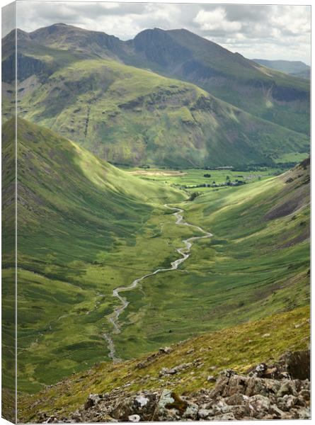 The Mosedale Valley (Wasdale) Canvas Print by John Malley
