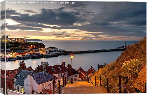  199 Steps in Whitby at Dusk Canvas Print by David Oxtaby  ARPS