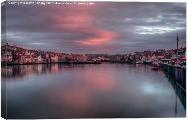 Whitby Harbour Sunset Canvas Print by David Oxtaby  ARPS