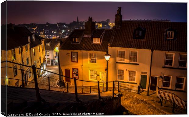 Heading down 199 Steps in Whitby Canvas Print by David Oxtaby  ARPS