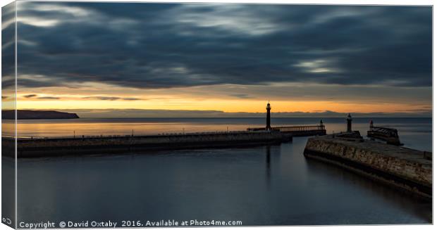 Whitby Harbour dusk Canvas Print by David Oxtaby  ARPS