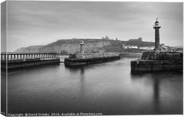 Whitby pier and abbey Canvas Print by David Oxtaby  ARPS