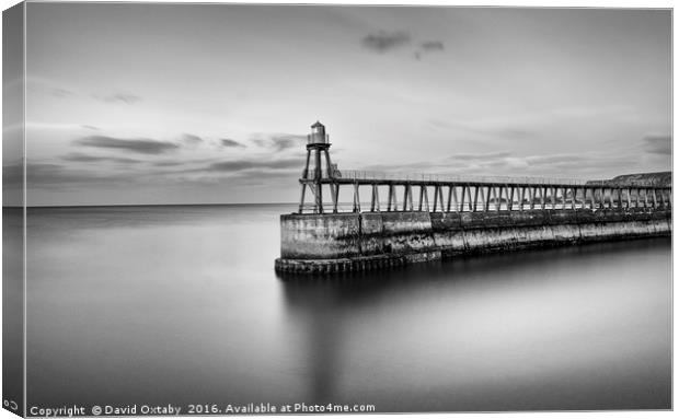 Whitby East Pier Canvas Print by David Oxtaby  ARPS