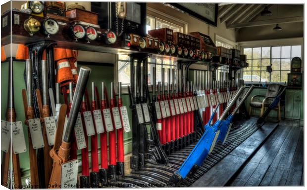 In the signalbox Canvas Print by David Oxtaby  ARPS
