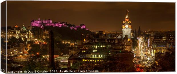 Edinburgh at night from Calton Hill Canvas Print by David Oxtaby  ARPS