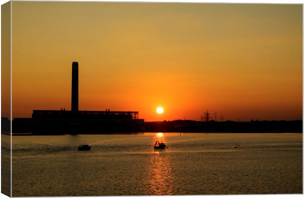 Sunset over Southampton Water Canvas Print by David Oxtaby  ARPS