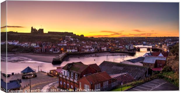 Sunrise over Whitby Abbey Canvas Print by David Oxtaby  ARPS