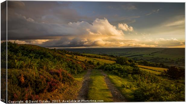 Sun setting over Lealholm moors Canvas Print by David Oxtaby  ARPS