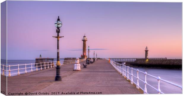 Dawn over Whitby Harbour Canvas Print by David Oxtaby  ARPS