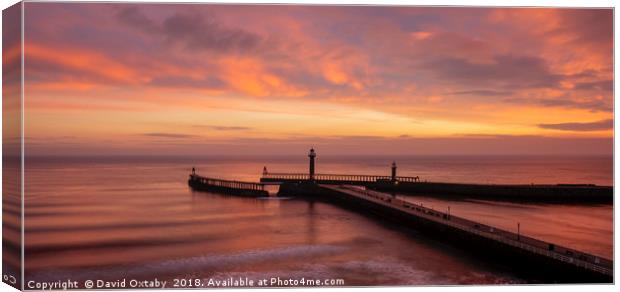 Whitby Harbour sunrise Canvas Print by David Oxtaby  ARPS