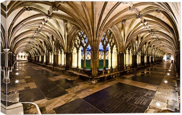  Norwich Cathedral Cloisters Canvas Print by Darren Carter