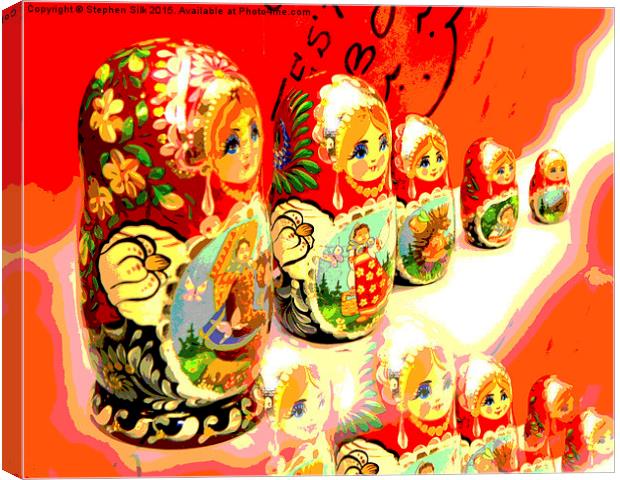  Russian Wooden Dolls Canvas Print by Stephen Silk