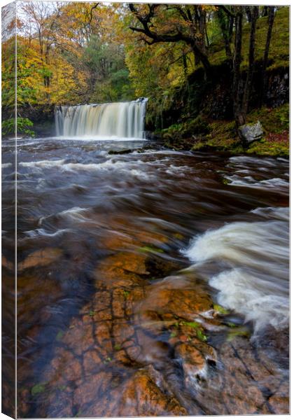 Upper Gushing Falls - Brecon Beacons, Wales Canvas Print by Jonathan Smith