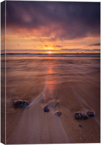 Constantine Bay Sunset, Cornwall Canvas Print by Jonathan Smith