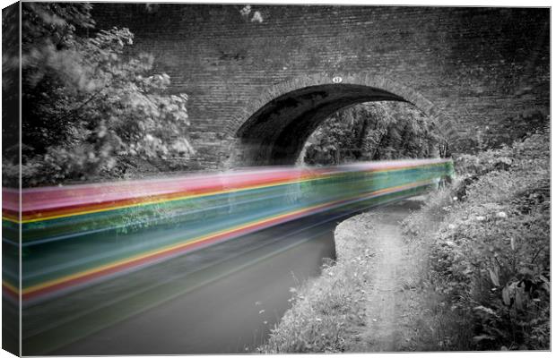 Grand Union Canal Speeding Boat Canvas Print by Jonathan Smith
