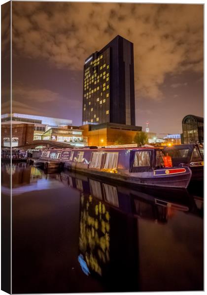 Gas Street Basin Birmingham Canal Canvas Print by Jonathan Smith