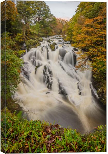 Swallow Falls Waterfall, betws-y-coed, Wales Canvas Print by Jonathan Smith