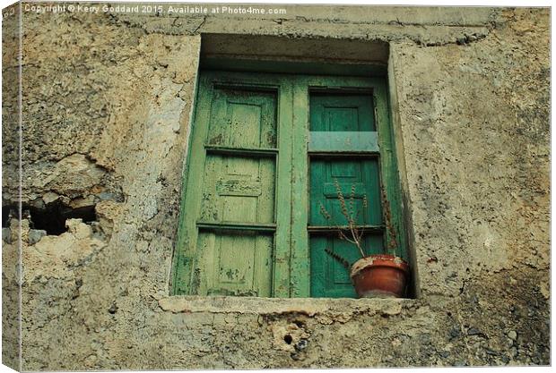  Old Rural Italian Window Shutter Canvas Print by Kerry Goddard