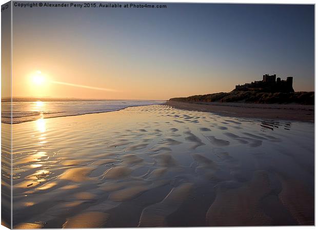  Bamburgh Sunrise Canvas Print by Alexander Perry