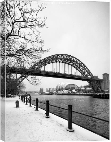  Snowy Quayside Canvas Print by Alexander Perry