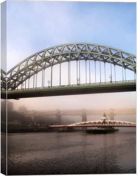  Misty Morning on Tyne Canvas Print by Alexander Perry