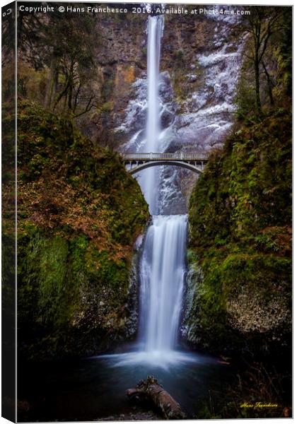 Winter at the waterfall Canvas Print by Hans Franchesco