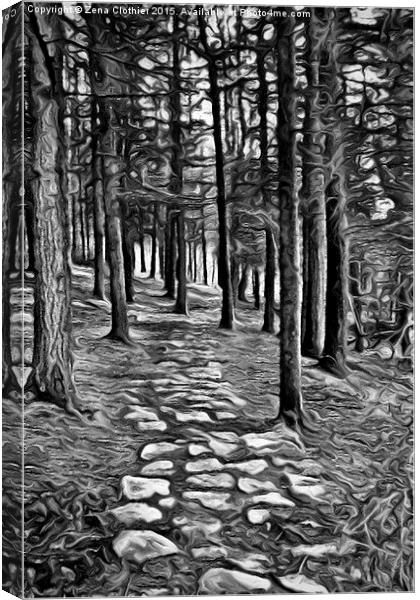  Painted Woodland Path Canvas Print by Zena Clothier