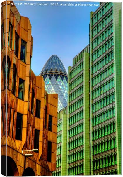 The Gherkin Canvas Print by henry harrison