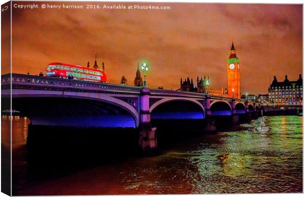 Westminster Bridge Canvas Print by henry harrison