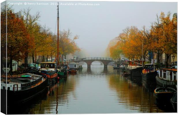 Amsterdam Canal Canvas Print by henry harrison