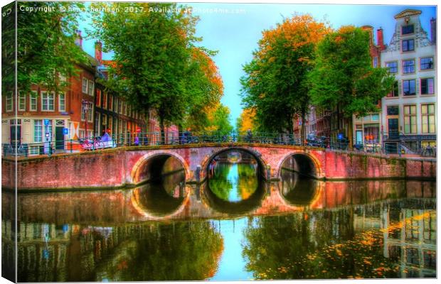 Amsterdam Bridge and Waterways Canvas Print by henry harrison
