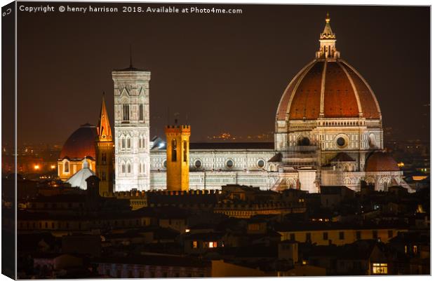 Florence Churches Canvas Print by henry harrison