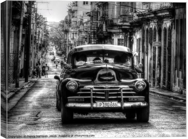 Havana taxi Canvas Print by henry harrison