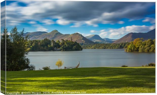 Derwent Water and Catbells View Canvas Print by Colin Morgan