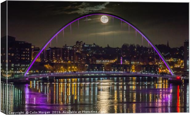 Full Moon on the Tyne Canvas Print by Colin Morgan